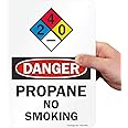 SmartSign "Danger - Propane, No Smoking" NFPA Sign | 7" x 10" Aluminum
