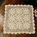 kilofly Handmade Crochet Cotton Lace Table Placemats Sofa Doilies, Square, Beige, 23 inch