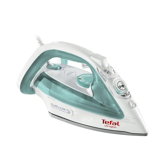 Tefal Ultragliss fv4951 – (Bügeleisen Dampfbügeleisen Dampfbügeleisen, Durilium-Bügelsohle, 2 m, 170 g/min, blau, weiß, 40 g/