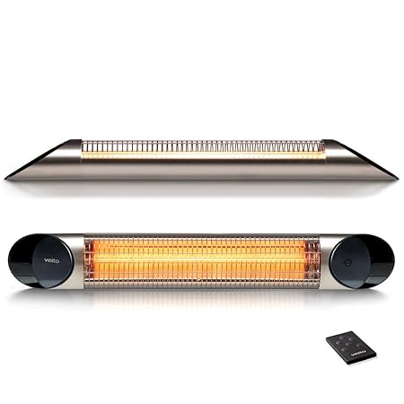 veito Blade S Design Infrarot Heizstrahler, 2500 Watt, Fernbedienung, 4 Heizstufen Dimmer, Wintergarten, Terrassenstrahler, I