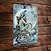 Mermaids & Moonlight Tin Advertising Sign | Mermaid Home Decor Bathroom Wall Art | Beautiful Vibrant Colors | 16 x 10 Inch