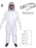 BEEATTIRE Ventilated Beekeeper Suit with Easy Access Veil 3 Layer Mesh Bee Suits Sting Proof Protection Beekeeping Suit (S)