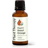Plant Therapy Sweet Orange Organic Essential Oil 100% Pure, USDA Certified Organic, Undiluted, Natural Aromatherapy, Therapeutic Grade 30 mL (1 oz)