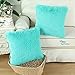 CaliTime Super Soft Throw Pillow Case Cover Plush Faux Fur 18 X 18 Inches Turquoise