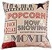 OliaDesign Movie Popcorn Cotton Linen Pillow Cover, 17.3 x 17.3