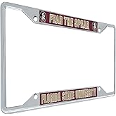 Desert Cactus Florida State University License Plate Frame Seminoles FSU Holder for Front or Back of Car Metal Car Tag Holder Officially Licensed (Slogan 1)