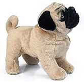 YaoSen12 inches Realistic Pug Plush Dog Stuffed Animal Toy Doll, Looks Lifelike Puppy Soft Toy for Kids Birthday Christmas Huggable Gift