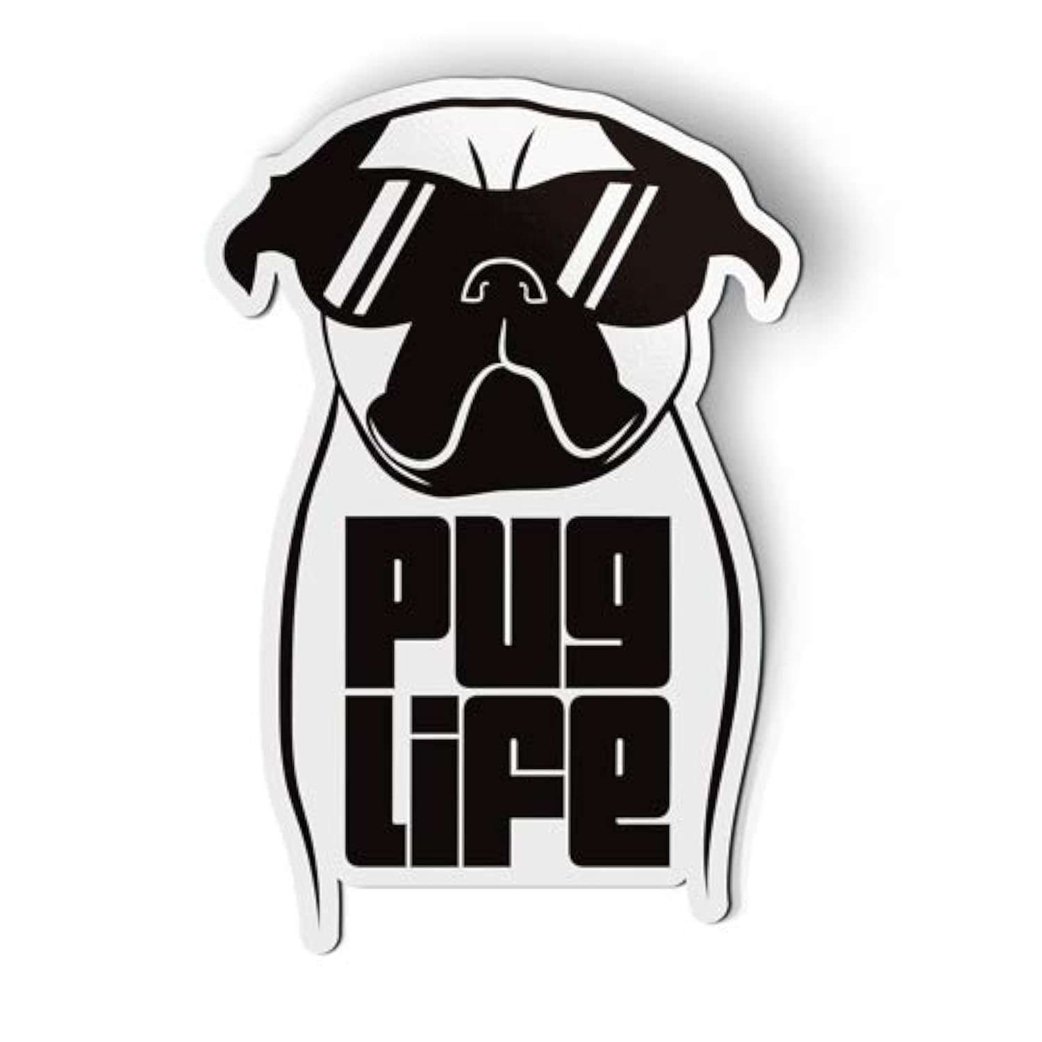 AK Wall Art Pug Life Funny Cute - Magnet - Car Fridge Locker - Select Size