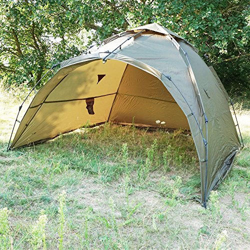 Q-Tac Ruck Zuck Bivvy Angelzelt Vorne Geöffnet, 2 Mann Karpfenzelt, Angel Zelt 250 cm x 250 cm x 160 cm, Wassersäule 10 000 mm – Bild 3