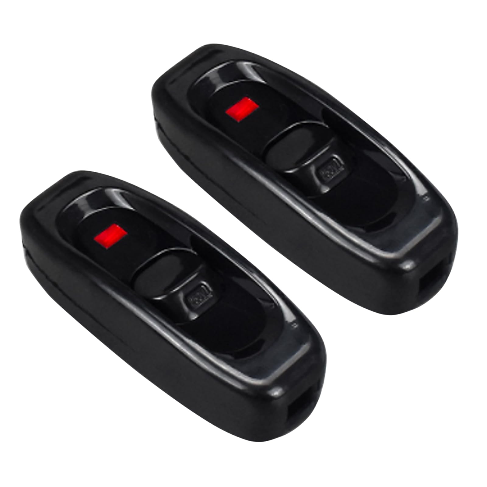 BuxiuGK 2 Pcs Inline Light Switch AC 250V 10A Low Profile Torpedo with LED ON/Off Rocker Feed Through Switch for Bedside Lamp Desk Table Light,Black