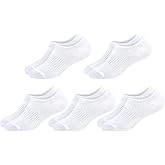 LO SHOKIM No Show Cotton Socks for Girls and Boys - Low Cut, Breathable, Non-Slip Short Socks for Kids - 5/10 Pairs