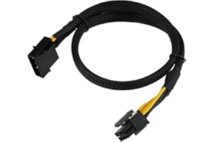 SG Store LP4 Male to CPU 8(4+4) Pin EPS-12V ATX Power Supply Converter Adapter Cable 50cm for PC Motherboard