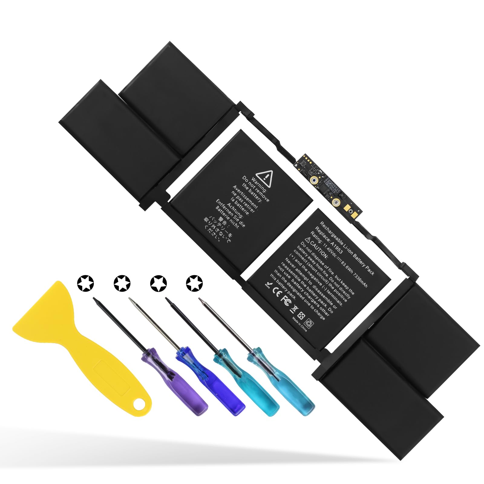 ANTIEE 11.4V 83.6Wh A1953 Laptop Battery for MacBook Pro 15" A1990 Mid 2018 2019 Version EMC 3215 3359 BTO CTO Touch Bar MV902LL/A MV912LL/A MV922LL/A MV932LL/A MV942LL/A MV952LL/A MV962LL/A MV972LL/A