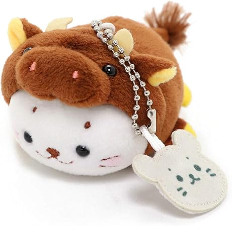 Amazon しろたん 和牛 ぬいぐるみキーホルダー10cm ピーピーキーホルダー マスコットキーホルダー 21 干支 丑年 マザーガーデン ぬいぐるみ おもちゃ