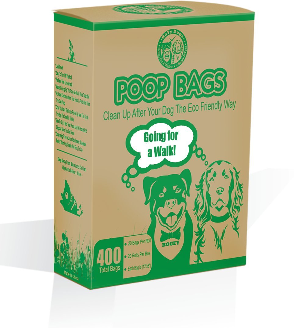 BoTy Dogs Dog Poop Bags in Bulk 400 Green Waste Bags Unscented Bags