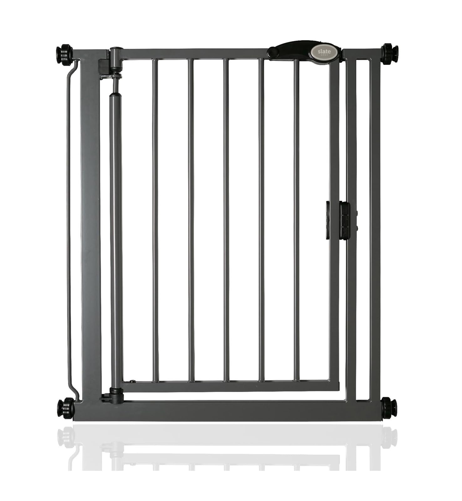 Safetots Pressure Fit Self Closing Stair Gate, Narrow, 68.5cm - 75cm, Slate Grey, Auto Closing Baby Gate, Safety Barrier for Toddler, Easy Installation