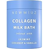 Creamy Coconut Collagen Milk Bath Soak Powder Moisturize & Soften Skin – Vanilla Jasmine Luxury Spa Bubble Bath Salt Mother's Birthday Christmas Relaxation Gifts for Women Perfect Stocking Stuffers