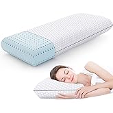 CushyOasis Memory Foam Pillows for Side, Back and Stomach Sleepers, Bed Pillow with Washable Cover and Breathable Mesh, Bed Pillow for Sleeping King Size (Grey)