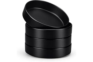 E-far Pasta Bowls Set of 4-35oz Shallow Ceramic Bowl Plates for Serving Dinner, Soup & Salad | Stoneware Pasta Plates | Micro