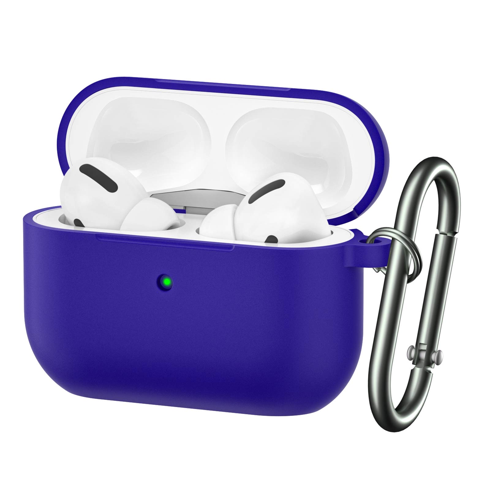 BRG for Airpods Pro Case,Soft Silicone Skin Cover Shock-Absorbing Protective Case with Keychain for Apple Airpods Pro [Front LED Visible]