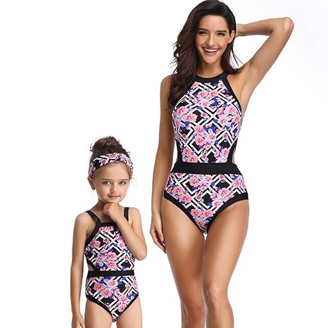 CICIYONER Drucken sexy Badeanzüge Einteiler Mutter und Tochter passenden Badeanzug Kleidung