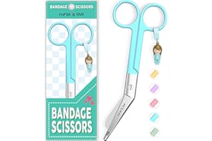 NURSE IS LOVE Lister Bandage Scissors for Nurses 5.5 Inch | Nursing Scissors | Medical Bandage Shears for Wound Care | Veterinary Bandage Scissors - With Round Tip, High Level in Stainless Steel - Beautiful Desings