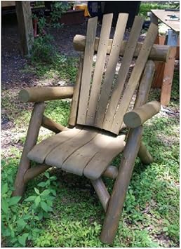 Amazon Com Unfinished Farmhouse Chairs Log Lounge Chair Wood
