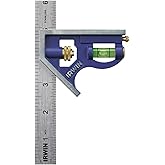 IRWIN Tools Combination Square, Metal-Body, 6-Inch (1794468), Blue