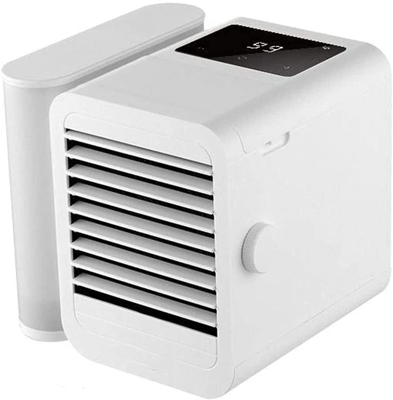 Photo 1 of ++CLOSED BY FACTORY+++++YWangQiang Portable Air Conditioner Fan 3 in 1 Personal Air Cooler and Humidifier Quiet USB Air Cooler Desk Fan with 2 Speeds and LED Light Mini Purifier for Home Room Office (White)