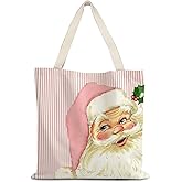 LUVADIAN Santa Claus dogs cats cows Christmas Tote Bags for Woman,Reusable Grocery Bags Shopping Bags