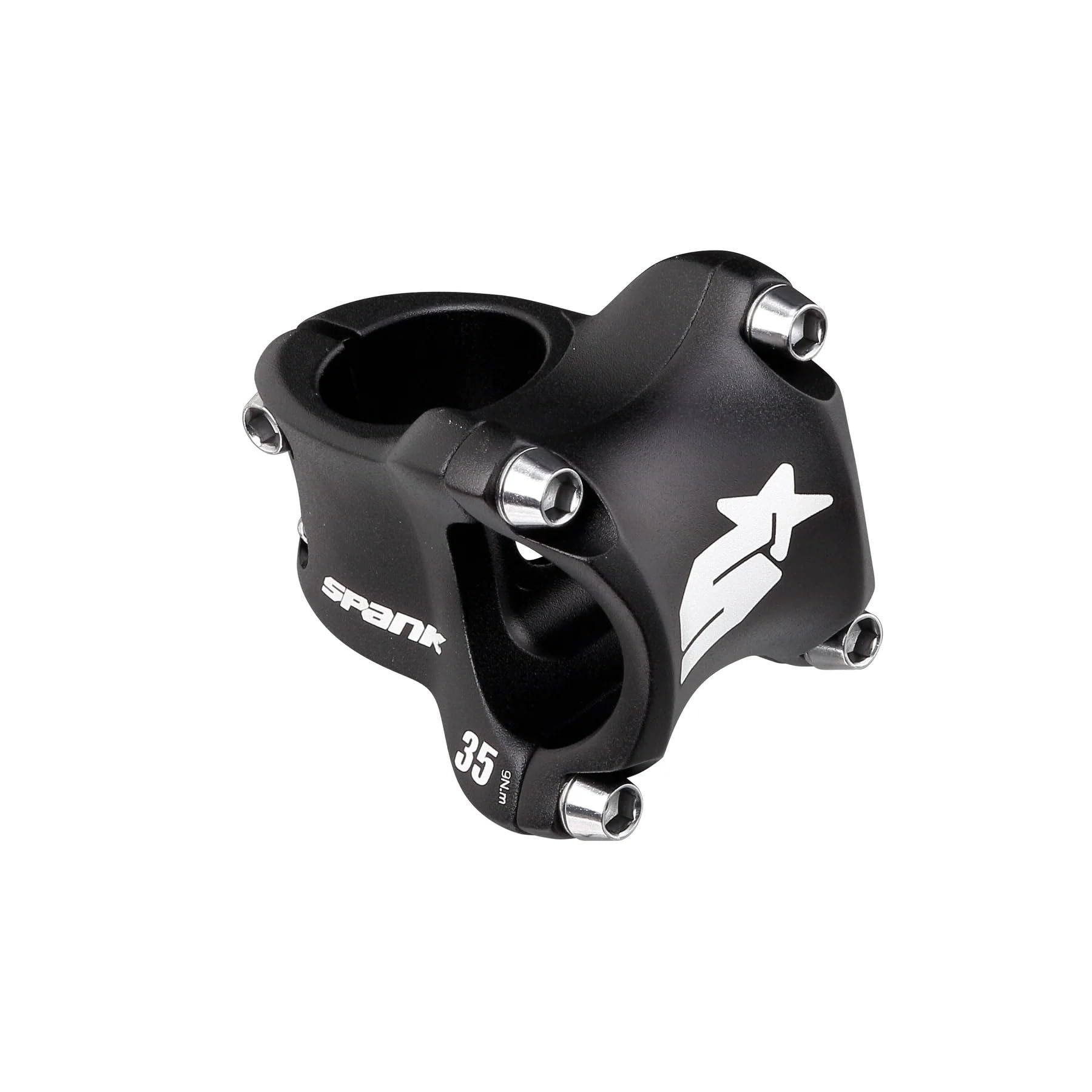 Spank Spike Race 2 Shot-Peen Anodized MTB Bicycle Stem (Black, 35mm), Lightweight and Strong Alloy Stem for Mountain Bike, Mountain Bike Stem Short Handlebar, Stem for Most Bicycle, Cycling