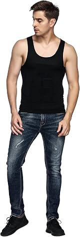 Odoland Compression Vest Men 3 Pack Slimming Shirt Black XL view 2