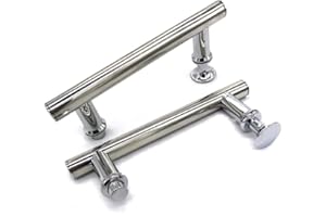 YUANQIAN Chrome ABS Shower Door Handle | 145mm (14.5cm) Hole to Hole