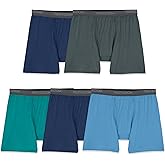 Fruit of the Loom mens 4-way Stretch Boxer Briefs | Lightweight & Moisture Wicking Underwear | Long Leg, Regular Leg & Trunk