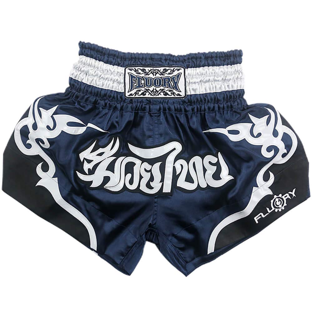 FLUORY Muay Thai Fight Shorts, MMA Shorts, Kleidung, Training, Kampf, Grappling, Kampfsport, Kickboxen, Shorts Navy Blue