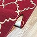 Indoor Doormat Rubber Backed, 18 X 30 inch, Trellis Carmine Red, Non Slip, Kitchen Rugs and Mats