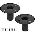 Howonder Speaker Stand Top Hat 4.33"x3.29" ，Metal Speaker Cabinet Pole Mount， PA/DJ Tripod Speaker Stand Mounts Adapters 110X85mm (2 Packs Black)