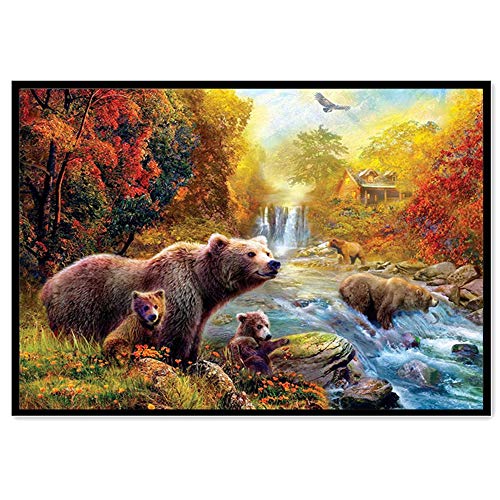 DIY 5D Diamond Picture, Vmree Rhinestone Embroidery Painting Crystals Pasted Handcraft Cross Stitch Handiwork Kits Visual Arts Home Decor Ideal Gift (Brown Bear, 15.0"Ã—11.8")