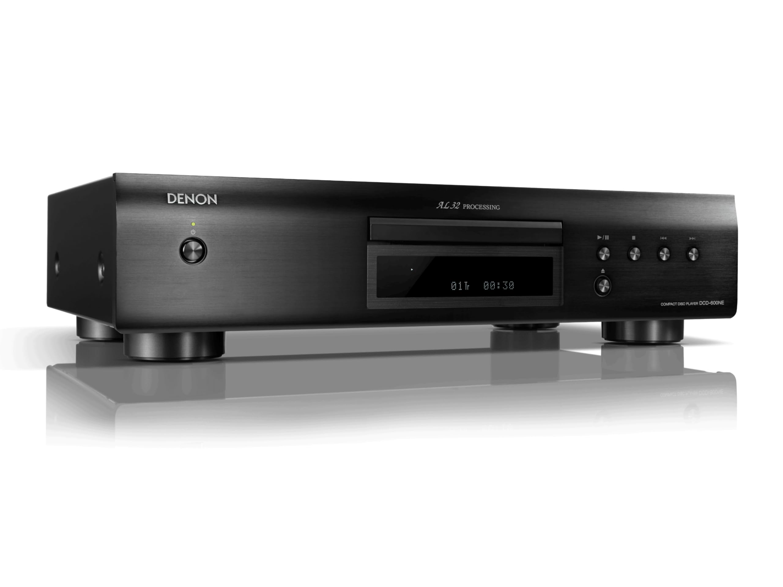 Reproductor de CD compacto Denon DCD-600NE | Reproductores de CD para sistema estéreo doméstico | Diseño resistente a las vibraciones | 2 canales | Modo directo puro | Combínelo con PMA-600NE para obtener una calidad de sonido mejorada | Negro