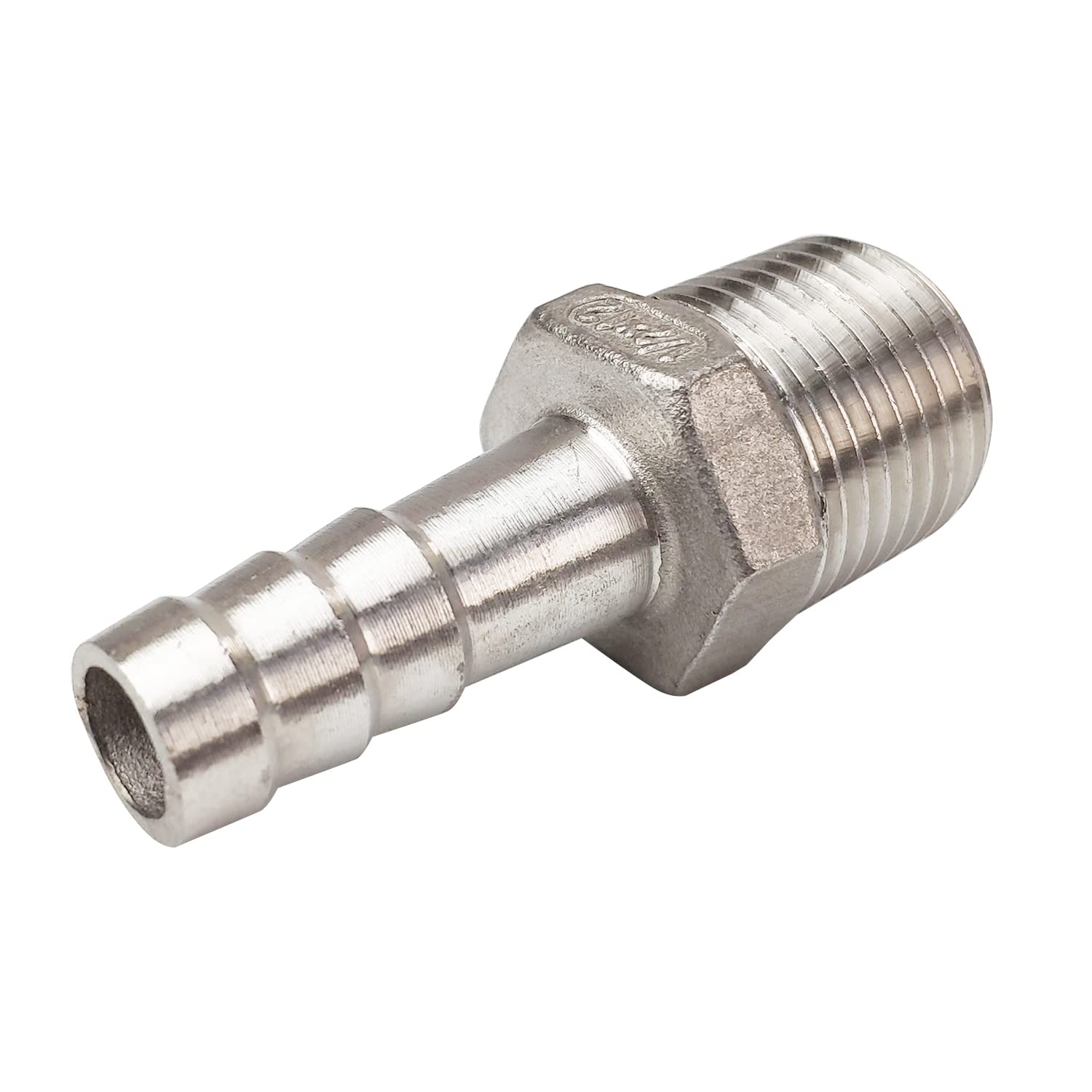 LOZOME 1/2" Male Thread to OD 12mm Barb Hose Pipe Fitting Tail Connector, Stainless Steel 316 NPT