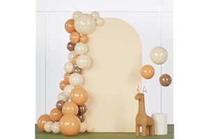 FANPROMS Arch Fabric Cover - Beige 7.2x4FT Stretchy Spandex Arch Backdrop for Chiara Wedding & Baby Shower Decor