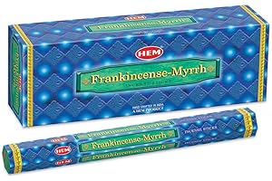 Hem Frankincense Myrrh Incense Sticks - 120 Count | Natural Air Purifying Aromatherapy | Calming and Cleansing Fragrance | Perfect for Meditation and Relaxation | Long-Lasting Burn.