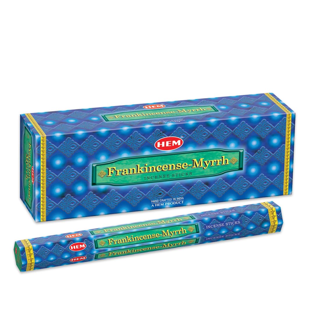 Hem Frankincense Myrrh Incense Sticks - 120 Count | Natural Air Purifying Aromatherapy | Calming and Cleansing Fragrance | Perfect for Meditation and Relaxation | Long-Lasting Burn.
