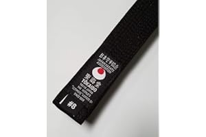 Tokaido Karate Belt, Black Cotton Belt - JKA (#5/295cm - 116" inches)