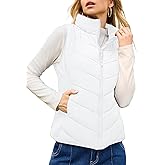 Dokotoo Puffer Vest Women Sleeveless Zip Up Outerwear Stand Collar Quilted Vest Warm Winter Jackets Coats with Pocket