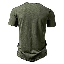Men's V Neck Henley T-Shirts Classic Comfort Soft