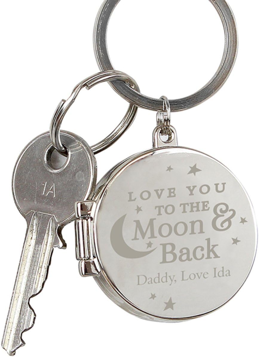 Personalised Love You to The Moon and Back Photo Keyring - Great Valentines Day, Christmas, Anniversary and Birthday Gifts for Men and Women