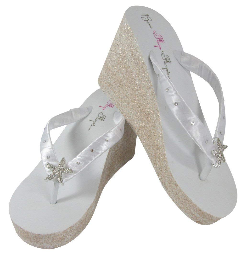 silver bling flip flops