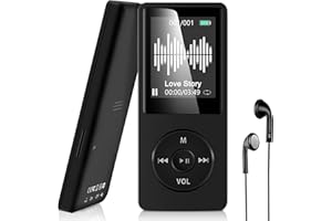 Aigital MP3 Player with Bluetooth and 32GB TF Card, HiFi Lossless Music Player with Built-in Speaker, FM Radio, Recording, E-