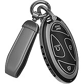 Seikuleca For Hyundai Key Fob Cover Accessories- Matte TPU Key Fob Cover with Leather Keychain for Ioniq 6 Grandeur GN7 KONA Elanrtra Sonata Tucson 2023 2024 2025 2026 Santa and More.